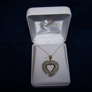 2CT DIAMOND HEART PENDANT 10K Y&W GOLD